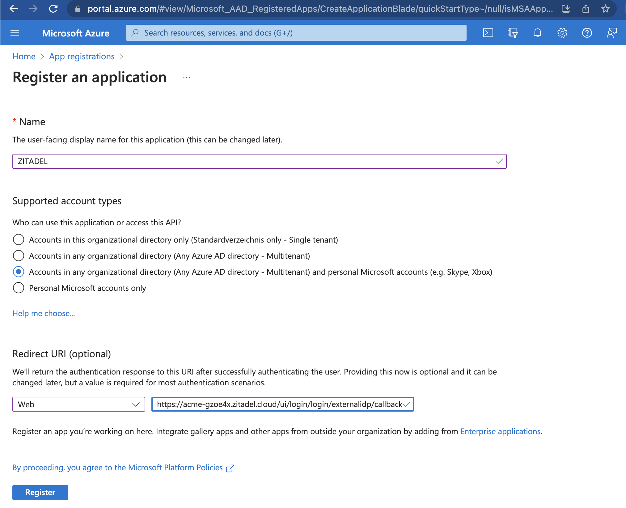 Azure App Registration